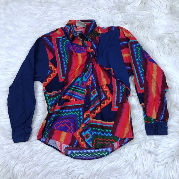 Wrangler Tops - Wrangler Vintage Western Cowboy Aztec Bright Shirt